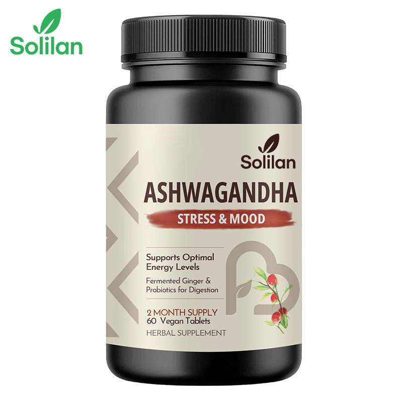 Adult Probiotic Tablets Organic Fermented Ginger Ashwagandha Root Extract Herbal Supplements for Digestion Mood Energy